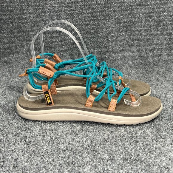 Teva Voya Infinity Sandals Women's Size 7 Grey Turquoise Athletic Recovery Sport - Picture 1 of 13